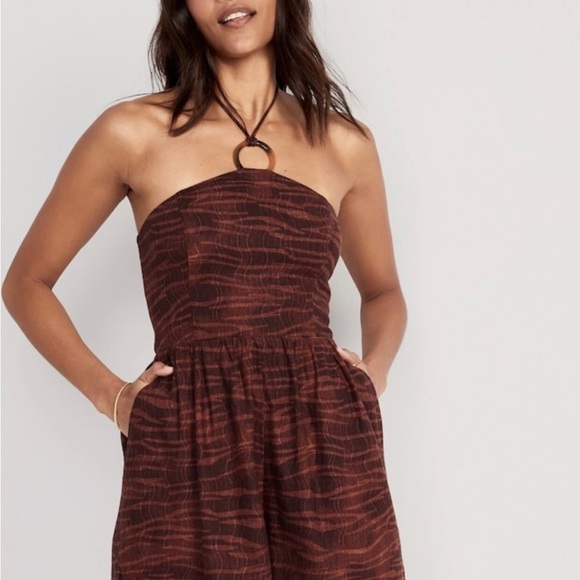Old Navy Pants - Old Navy Brown Animal Patterned Romper XL